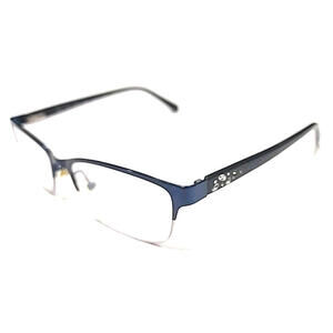 Phoebe P285 Blue Metal Half Rim Oval Eyeglasses 54-17 135